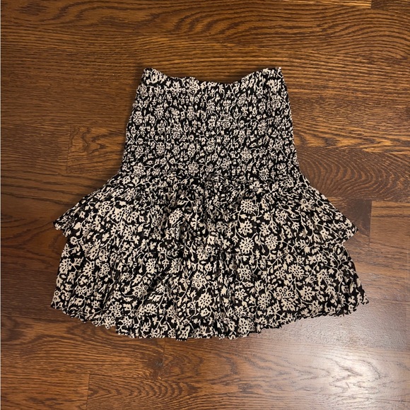 Isabel Marant Etoile Naomi Smocked Floral Printed Ruffle Mini Skirt - Picture 6 of 7